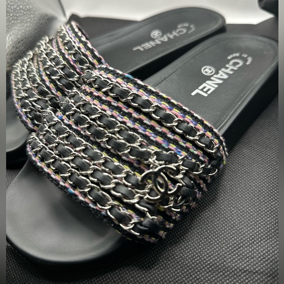 Chanel multi color size 37 slippers - Picture 1 of 4